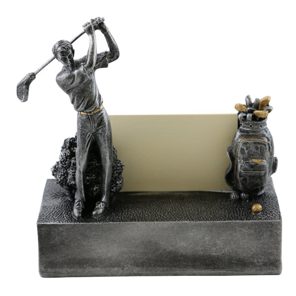 Charlton Home® Swinging Golfer with Golf Clubs Place Card Holder